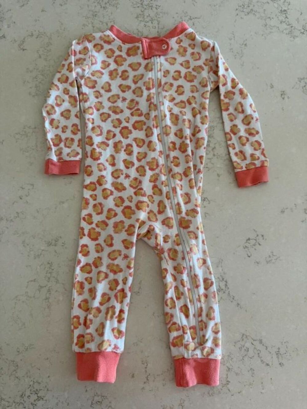 Burt’s Bees Baby Pink Animal Print Footless Cotton Sleeper, 12–18 Months